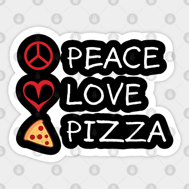 Peace. Love. Pizza. Sticker by orumcartoons